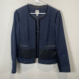 Halogen blazer jacket blue tweed‎